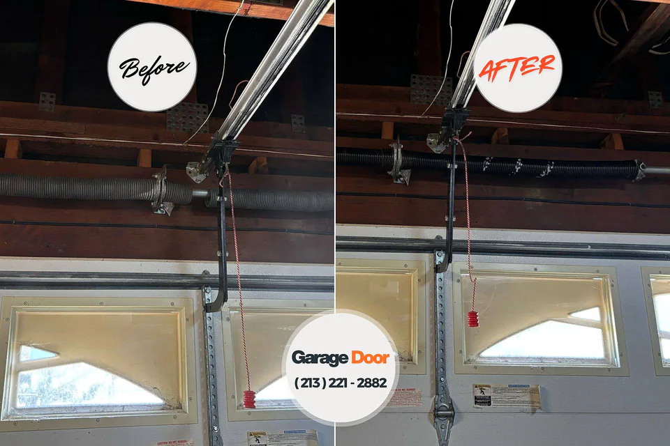 Before and after: garage door repair Radium Springs, NM